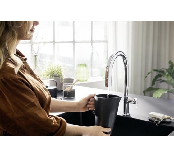 Смеситель для кухни Hansgrohe Aqittura m91 210 1j с вытяжным изливом с подключением к фильтру питьевой воды 76803000 00000126670