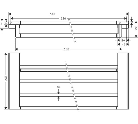 Полотенцедержатель Hansgrohe Addstoris шлифованная бронза 41751140 00000092224