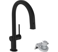 Смеситель для кухни Hansgrohe Aqittura m91 210 1j с вытяжным изливом с подключением к фильтру питьевой воды, матовый черный 76803670 00000126671