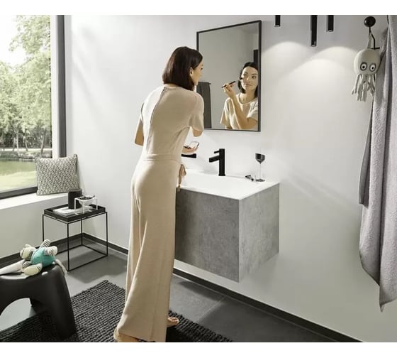 Смеситель для раковины Hansgrohe Finoris 110 матовый черный 76020670 00000094513