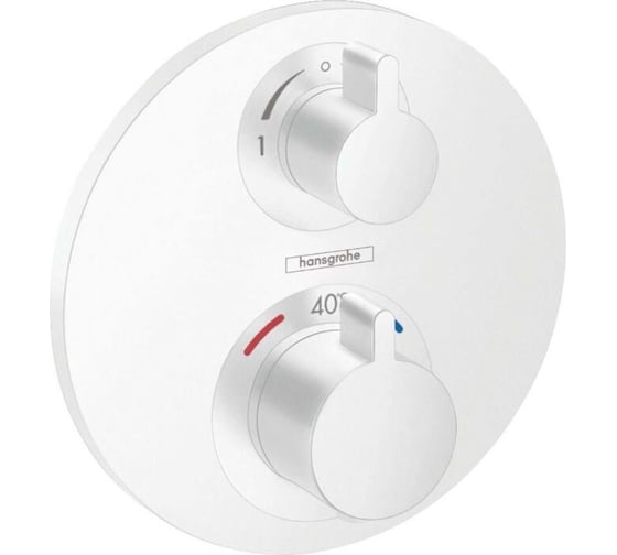 Термостатический смеситель для душа Hansgrohe Ecostat s (внешняя часть) матовый белый 15758700 00000082208 1