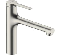 Смеситель для кухни Hansgrohe Zesis m33 160, с вытяжным душем 2jet, сталь 74801800 00000096451
