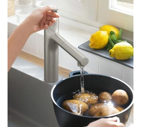 Смеситель для кухни Hansgrohe Zesis m33 160, с вытяжным душем 2jet, сталь 74801800 00000096451