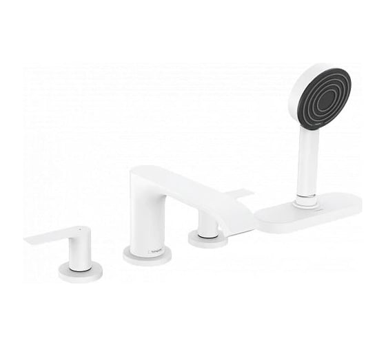 Смеситель на край ванны Hansgrohe Vivenis sbox на 4 отверстия, матовый белый 75444700 00000094185