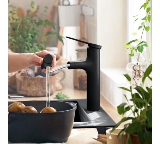 Смеситель для кухни Hansgrohe Zesis m33 160, с вытяжным душем 2jet, матовый черный 74801670 00000096450