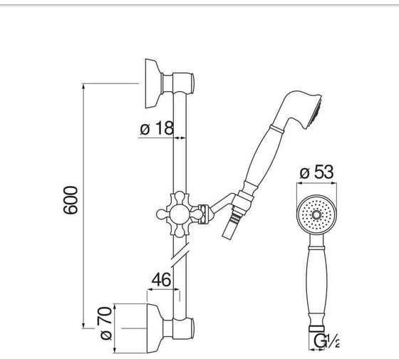 Душевой гарнитур Nobili 60 см 1jet ad140/10cr 00000074047