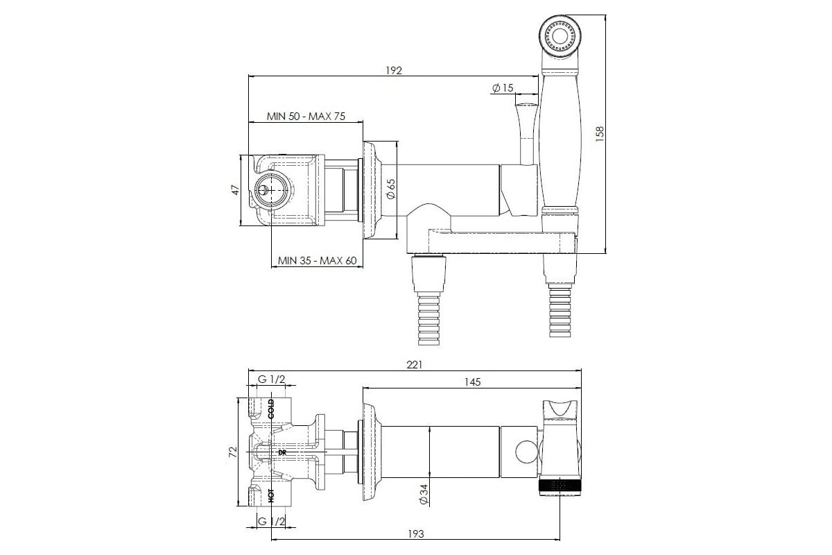 Комплект для гигиенического душа Nobili встроенный смеситель ...