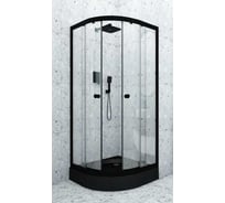 Душевое ограждение МетаКам Классик черный 900 (стекло прозрачное) 4650208863257