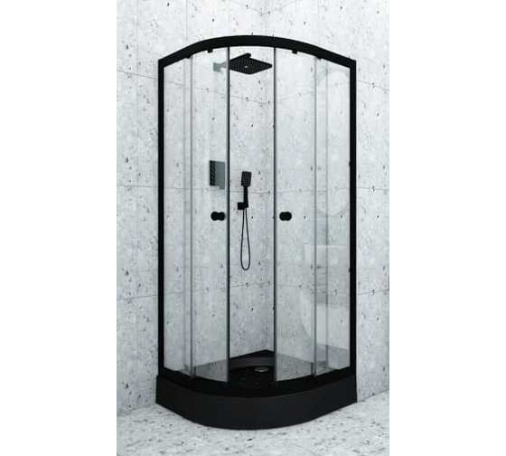 Душевое ограждение МетаКам Classic black 900 (стекло прозрачное) ШПS_013572