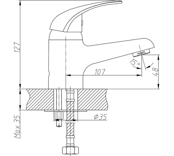 Смеситель для умывальника Haiba 40к hb1003 547799