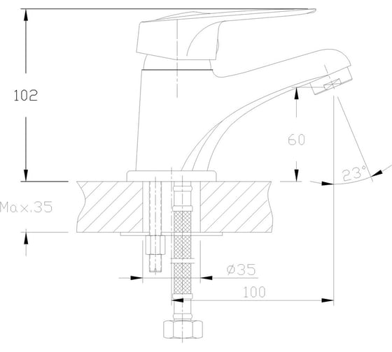 Смеситель для умывальника Haiba 35к hb1037 547794