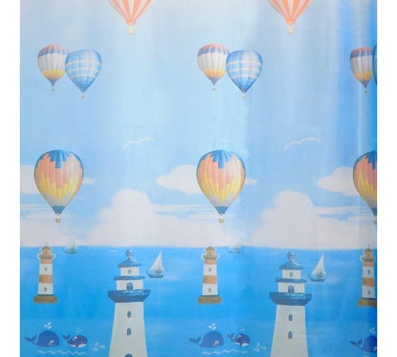 Штора для ванной Сантис peva pv-119 (маяк) 54 gsm 180x180 см 038706