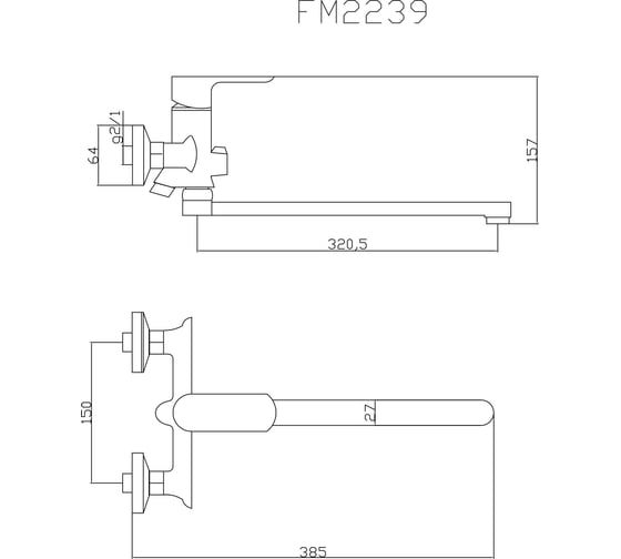 Смеситель для ванны Fmark FM2239