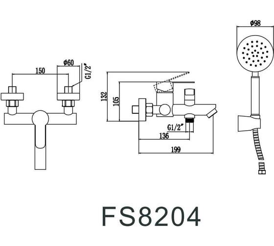 Смеситель для ванны Fmark FS8204