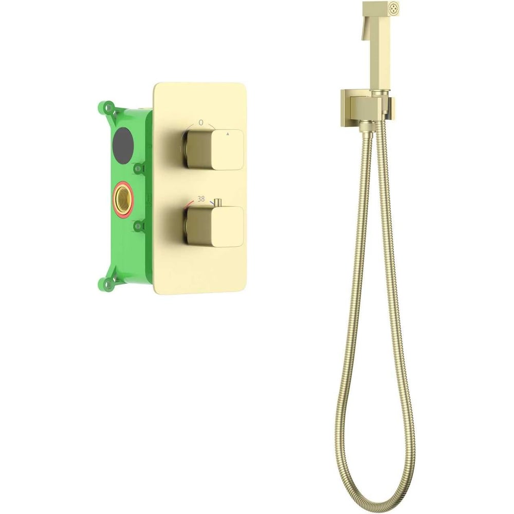 Встроенный смеситель с термостатом и с гигиеническим душем TIMO Petruma ...