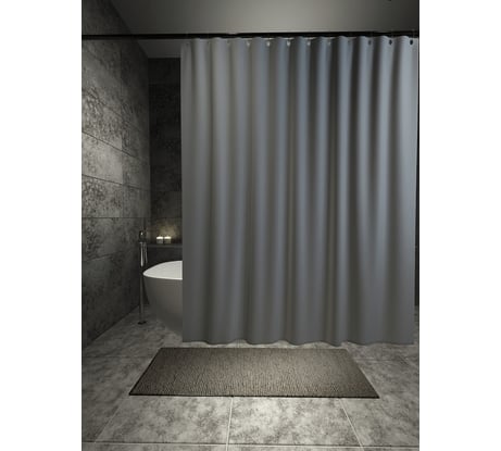Штора для ванной с утяжелителем PRIMANOVA PREMIUM 180x200, PLE, серый DR-60060