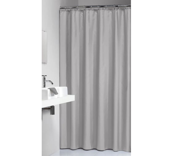 Штора для ванной с утяжелителем PRIMANOVA PREMIUM 180x200, PLE, серый DR-60060