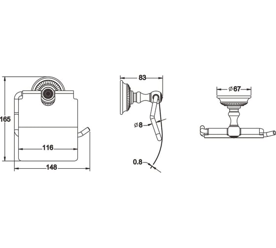 Держатель для туалетной бумаги Rose RG1405Q