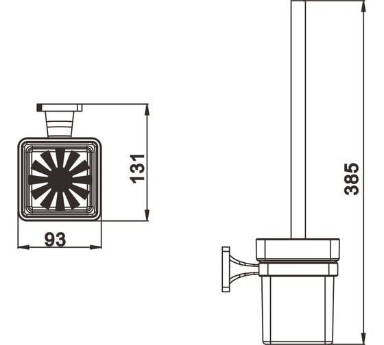 Настенный туалетный ёрш Rose RG1500H