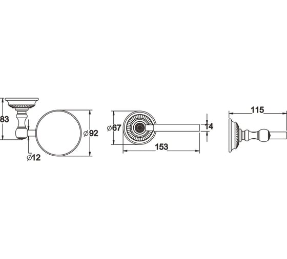 Настенный туалетный ёрш Rose RG1400Q