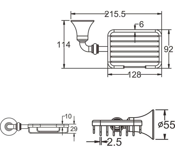 Навесная мыльница Rose RG1204