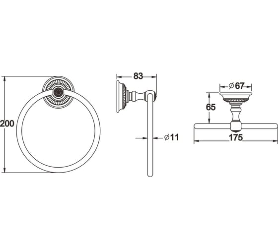 Полотенцедержатель Rose в форме кольца RG1406Q