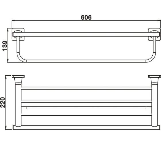 Полка для полотенца Rose металлическая RG1508H