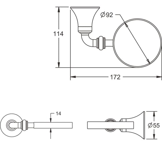 Настенный туалетный ёрш Rose RG1200