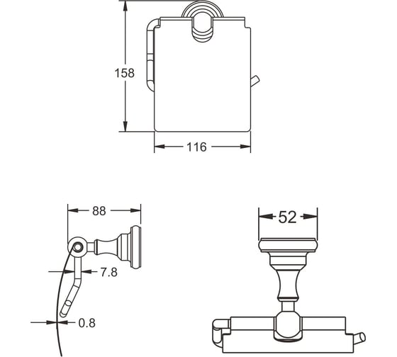 Держатель для туалетной бумаги Rose RG1105