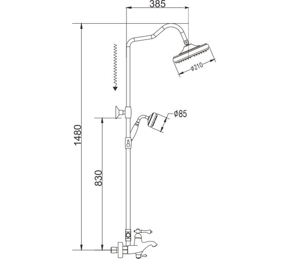 Душевая система Rose R0136