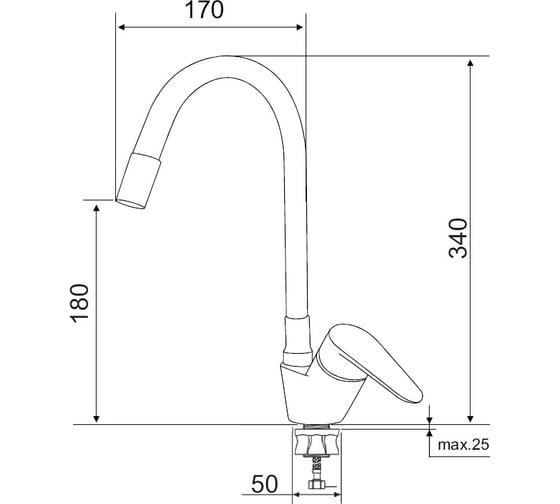 Смеситель для кухни РМС SUS126W-016F