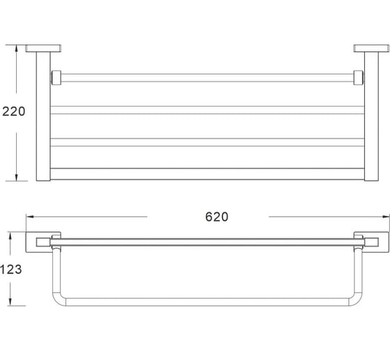 Полка для полотенца металлическая SHEVANIK SG5608T