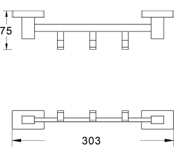 Планка с 3-мя крючками SHEVANIK SG5631T