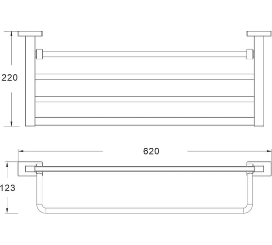 Полка для полотенца металлическая SHEVANIK SG5608H