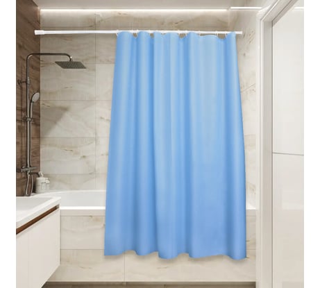 Штора для ванной Сантис peva pv-204 (голубая) 54 gsm 180x180 см 038699