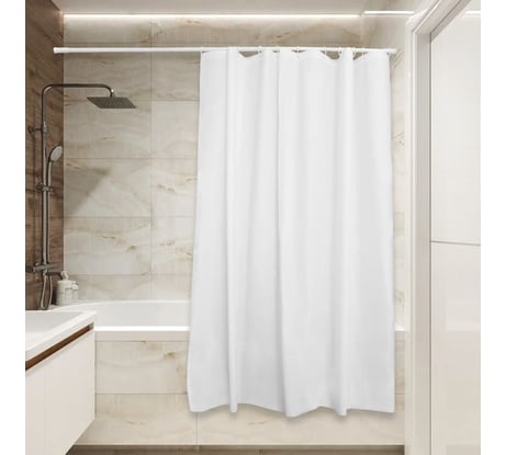 Штора для ванной Сантис peva pv-201 (белая) 54 gsm 180x180 см 038696