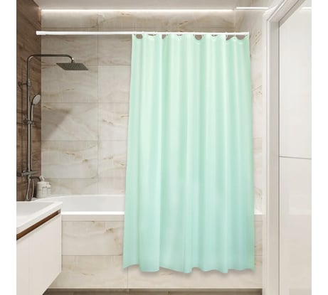 Штора для ванной Сантис peva pv-203 (салатовая) 54 gsm 180x180 см 038698