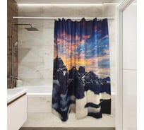 Тканевая штора для ванной Сантис pe-162 (горная вершина) 90 gsm 180x180 см 035173