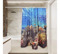 Тканевая штора для ванной Сантис pe-162 (коралловый риф) 90 gsm 180x180 см 035172