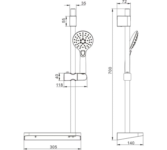 Душевой гарнитур Rose R109