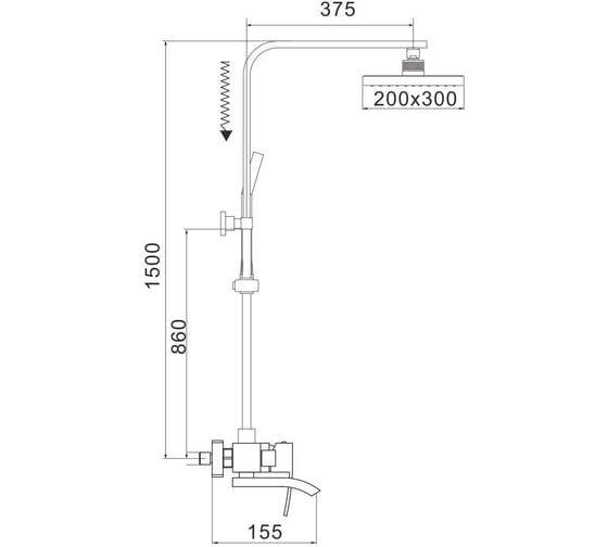 Душевая система Rose R1556H
