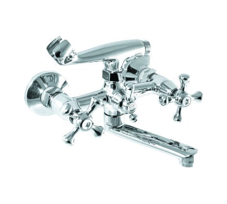 Смеситель для ванны SANTREK AQUA-330 "CLASSIC" 1/2 м/к шар. перекл. Крест SL594 кор. поворот. излив (15см) 123424