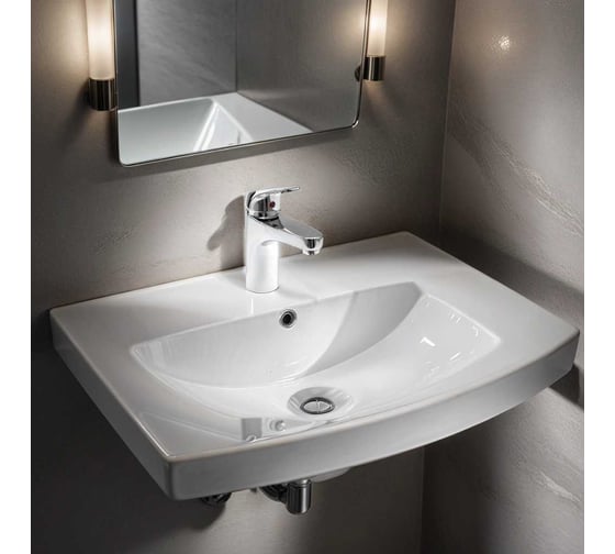 Смеситель тюльпан для раковины SANTREK AQUA-670 "MODERN" шар. d-40 SB04/SB100 высокий 276732