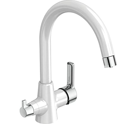 Смеситель для кухонной мойки Vidima Uno chr/wht (белый/хром), с клапаном для подключения фильтра BA356OX