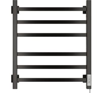 Электрический кабельный полотенцесушитель Ника Step-1 60/50 ral9005 черный матовый, правый тэн Step-1 60/50 черн мат прав