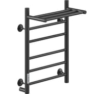 Электрический кабельный полотенцесушитель Ника Way-2 60/40 с полкой ral9005 черный матовый, правый тэн Way-2 60/40 с/п черн прав