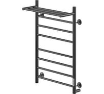 Электрический кабельный полотенцесушитель Ника Way-2 80/40 с полкой ral9005 черный матовый, правый тэн Way-2 80/40 с/п черн прав