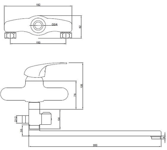 Смеситель для кухни SANTREK СТЕНА AQUA-655 "MODERN" d-40 SB35 Хирургический 123454