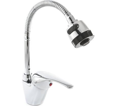 Смеситель для кухни SANTREK AQUA-665 "MODERN" d-40 SB58 гибкий излив (на гайке) 123475