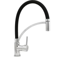 Смеситель для кухни SANTREK AQUA-1030 "PRESTIGE" (SAP-1030) d-35 с гибким силиконовым изливом, черный/хром 288290